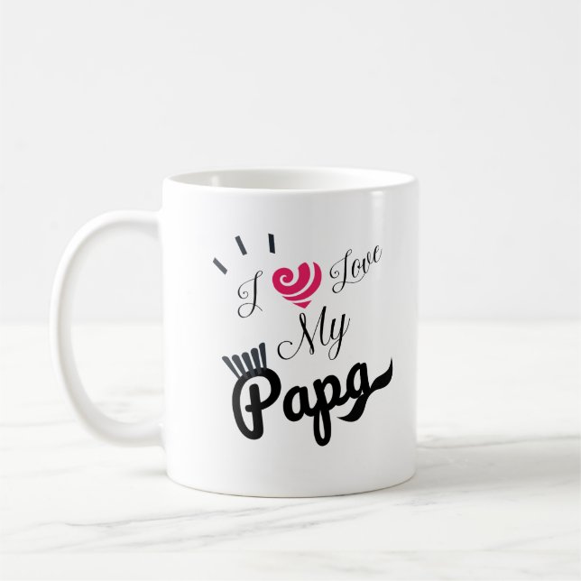 Ich Liebe mein Papierdesign Kaffeetasse (Links)