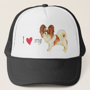 Ich Liebe mein Papillon Truckerkappe
