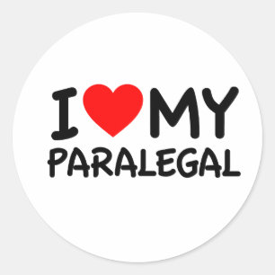 Ich Liebe mein Paralegal Runder Aufkleber