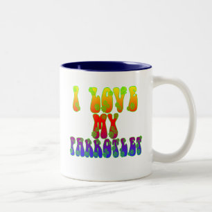 Ich Liebe mein Parrotlet Zweifarbige Tasse
