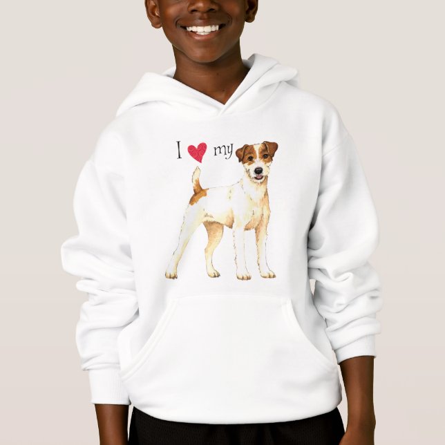 Ich Liebe mein Parson Russell Terrier Hoodie (Vorderseite)