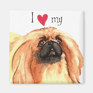 Ich Liebe mein Pekingese Magnet