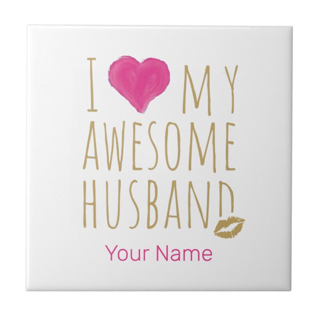 Ich Liebe mein Phantastisches Ehemännchen Hochzeit Fliese (Vorderseite)