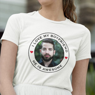 Ich Liebe Mein Phantastisches Freund Foto Textherz T-Shirt