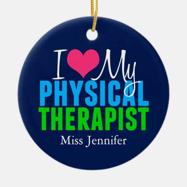Ich Liebe mein Physiotherapeut Custom Weihnachten Keramik Ornament (Vorne)
