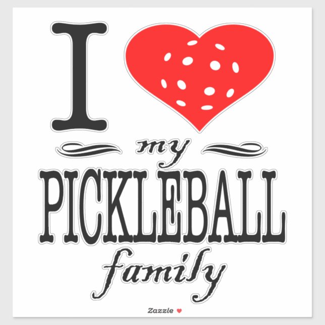 Ich Liebe mein Pickleball-Sprichwort Aufkleber (Blatt)