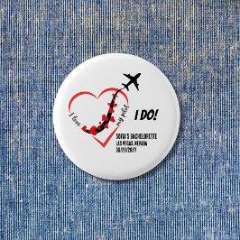 Ich Liebe mein Pilot, Flugzeugherz, Junggeselinnen Button