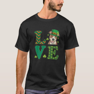 Ich Liebe mein Pitbull St. Patricks Day Pit Bull D T-Shirt