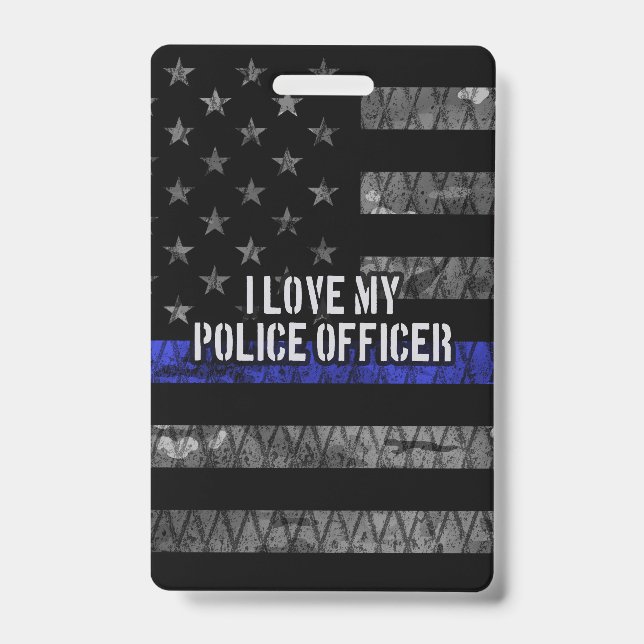 Ich Liebe mein Polizeibeamter Thin Blue Line gestö Ausweis (Vorderseite)