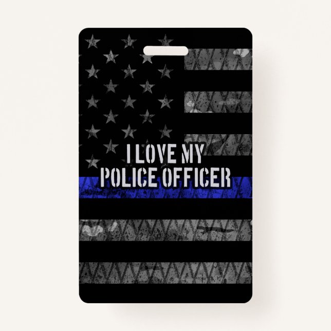 Ich Liebe mein Polizeibeamter Thin Blue Line gestö Ausweis (Vorderseite)
