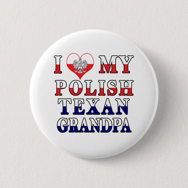 Ich Liebe mein Polnisch Opa Button (Vorderseite)