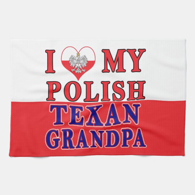 Ich Liebe mein Polnisch Opa Geschirrtuch (Horizontal)