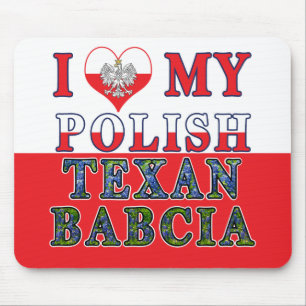 Ich Liebe mein Polnisch Texan Babcia Mousepad