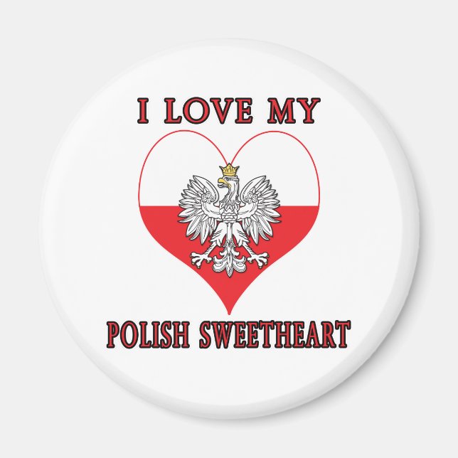 Ich Liebe mein polnischer Liebling Magnet (Vorne)