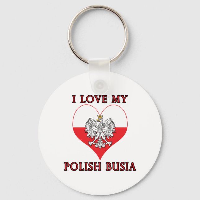 Ich Liebe mein polnisches Busia Schlüsselanhänger (Vorderseite)