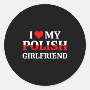 Ich liebe mein polnisches Freund Valentins Gf Shir Runder Aufkleber