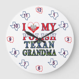 Ich Liebe mein polnisches texanisches Oma Große Wanduhr