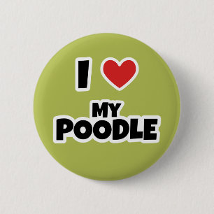 Ich Liebe mein Poodle Button