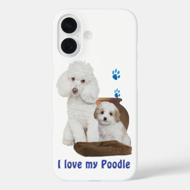 Ich Liebe mein Poodle iPhone 16 Hülle (Rückseite)
