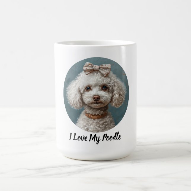 Ich Liebe mein Poodle Kaffeetasse (Mittel)