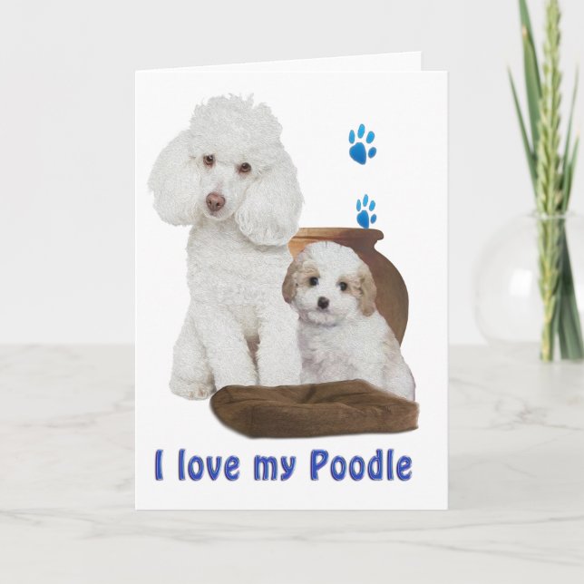 Ich Liebe mein Poodle Karte (Vorderseite)
