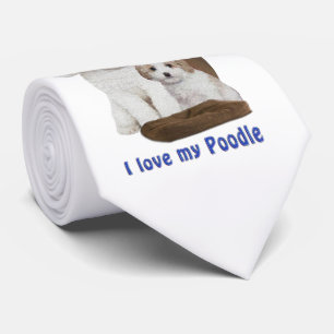 Ich Liebe mein Poodle Krawatte