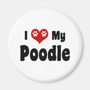 Ich Liebe mein Poodle Magnet