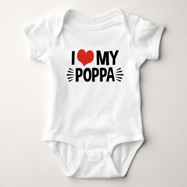 Ich Liebe mein Poppa Baby Strampler (Vorderseite)