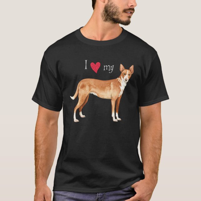 Ich Liebe mein Portugiesisch Podengo T-Shirt (Vorderseite)