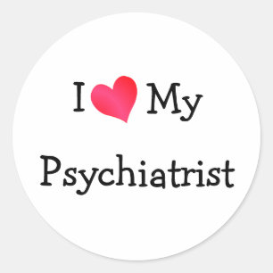 Ich Liebe mein Psychiater Runder Aufkleber