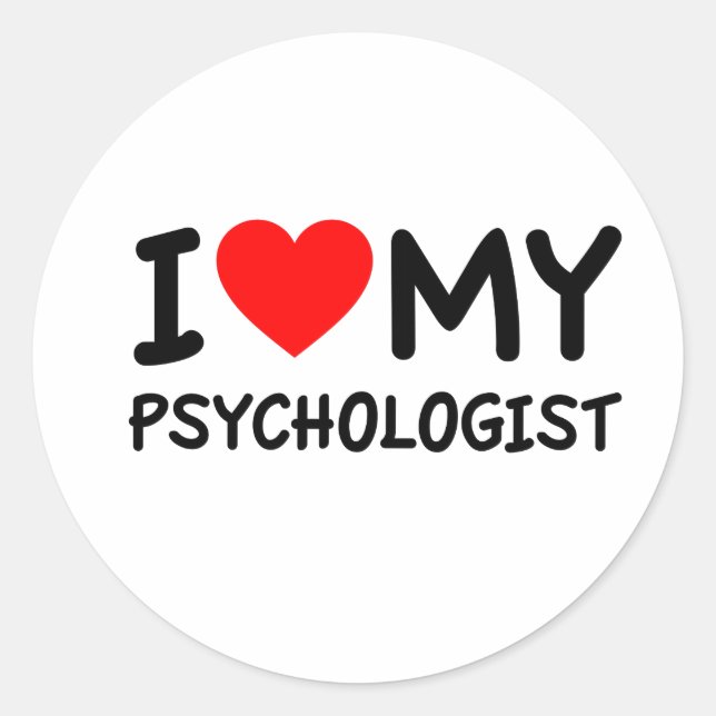 Ich Liebe mein Psychologe Runder Aufkleber (Vorderseite)