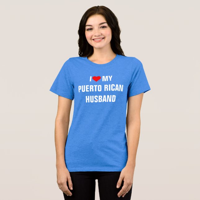 Ich Liebe mein Puerto-Rico-Ehemann Tri-Blend Shirt (Vorderseite voll)