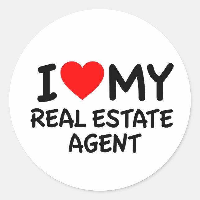 Ich Liebe mein Real Anwesen Agent Runder Aufkleber (Vorderseite)