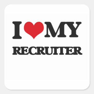 Ich Liebe mein Recruiter Quadratischer Aufkleber