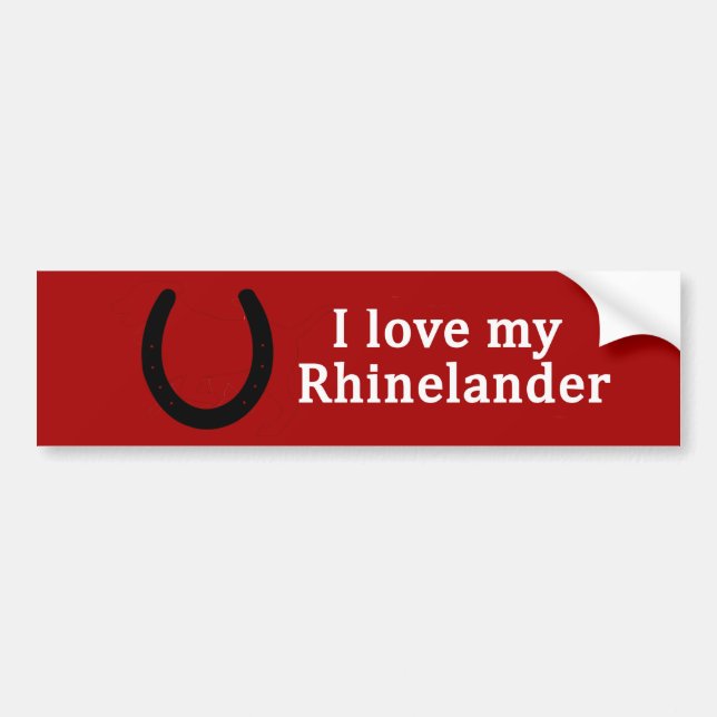 Ich Liebe mein Rhinelanderpferd Autoaufkleber (Vorne)