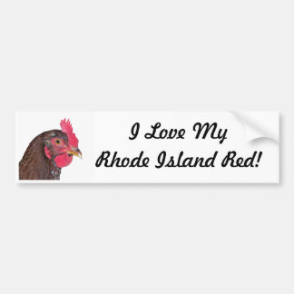 "Ich Liebe mein Rhode Island Rot " Autoaufkleber