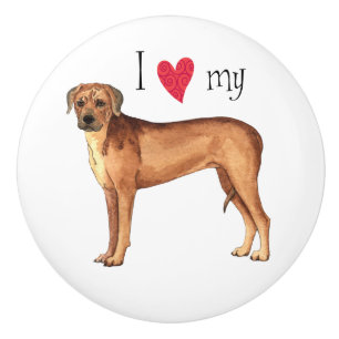 Ich Liebe mein Rhodesian Ridgeback Keramikknauf