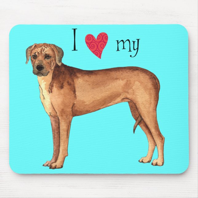 Ich Liebe mein Rhodesian Ridgeback Mousepad (Vorne)