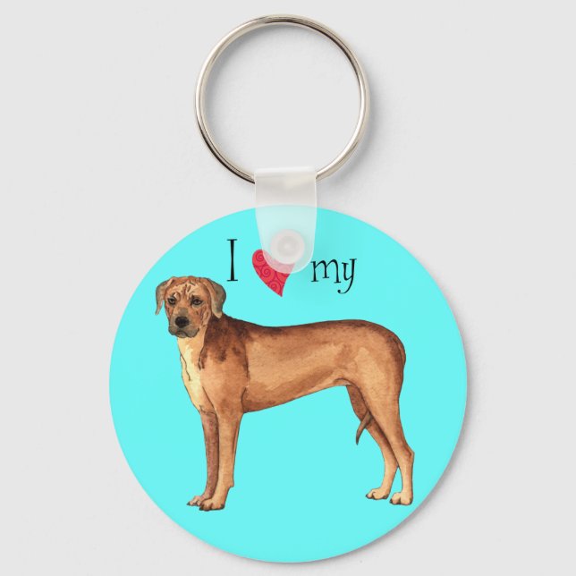 Ich Liebe mein Rhodesian Ridgeback Schlüsselanhänger (Vorderseite)