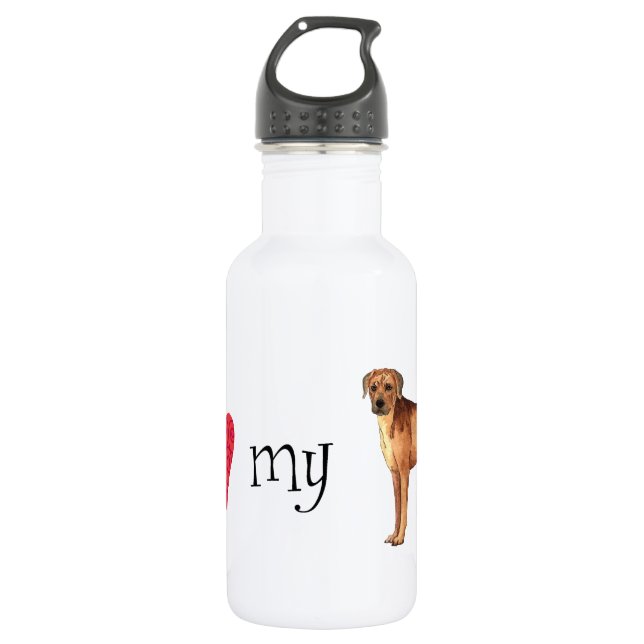 Ich Liebe mein Rhodesian Ridgeback Trinkflasche (Vorderseite)
