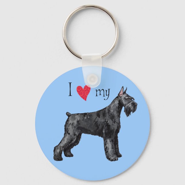 Ich Liebe mein Riese Schnauzer Schlüsselanhänger (Vorderseite)