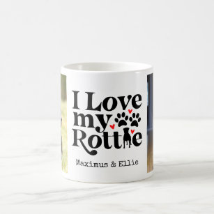 Ich Liebe mein Rottie Rottweiler Hund Custom 2 Fot Kaffeetasse