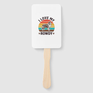 Ich liebe mein Rowdy-Vintage-Collie-Hund-Design_1 Fächer