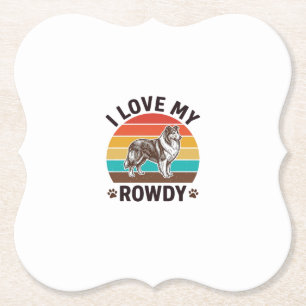 Ich liebe mein Rowdy Vintage Collie Hund Design_1 Untersetzer
