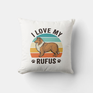 Ich liebe mein Rufus Vintage-Hundedesign_1 Kissen