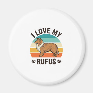 Ich liebe mein Rufus Vintage-Hundedesign_1 Magnet