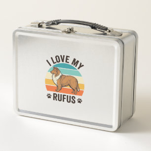 Ich liebe mein Rufus Vintage-Hundedesign_1 Metall Brotdose