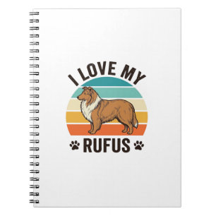 Ich liebe mein Rufus Vintage-Hundedesign_1 Notizblock