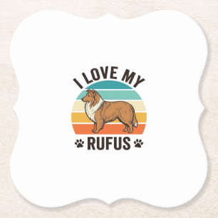 Ich liebe mein Rufus Vintage-Hundedesign_1 Untersetzer