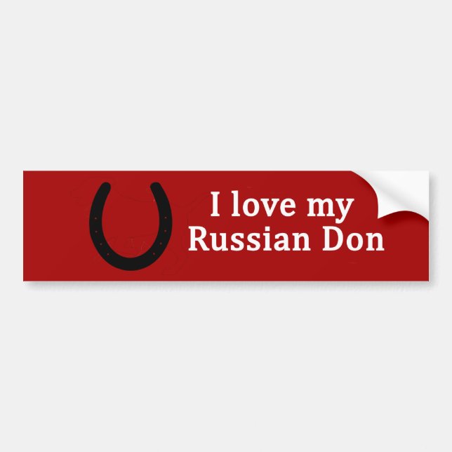Ich Liebe mein russisches Don Pferd Autoaufkleber (Vorne)